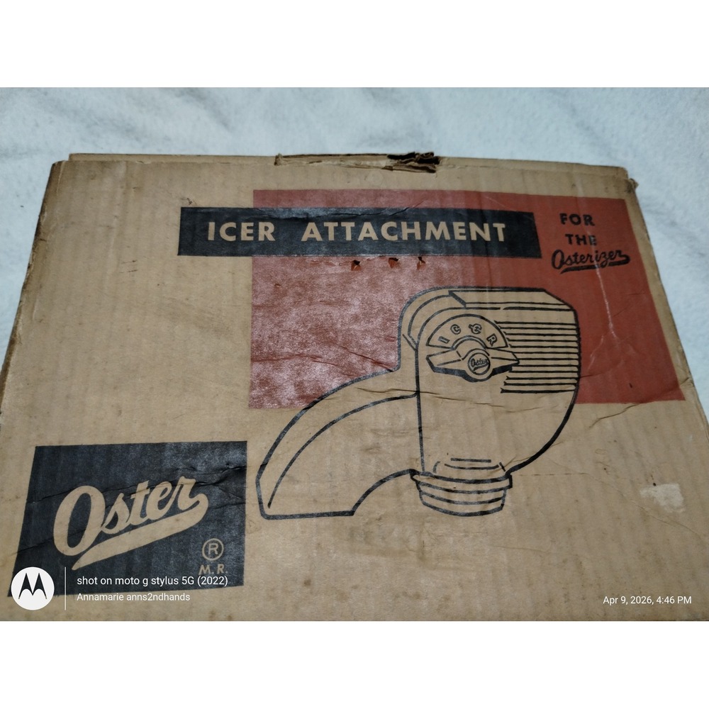 Vintage Oster Icer Attachment 433-01 Ice Crusher MCM Blender Accessory with Box
